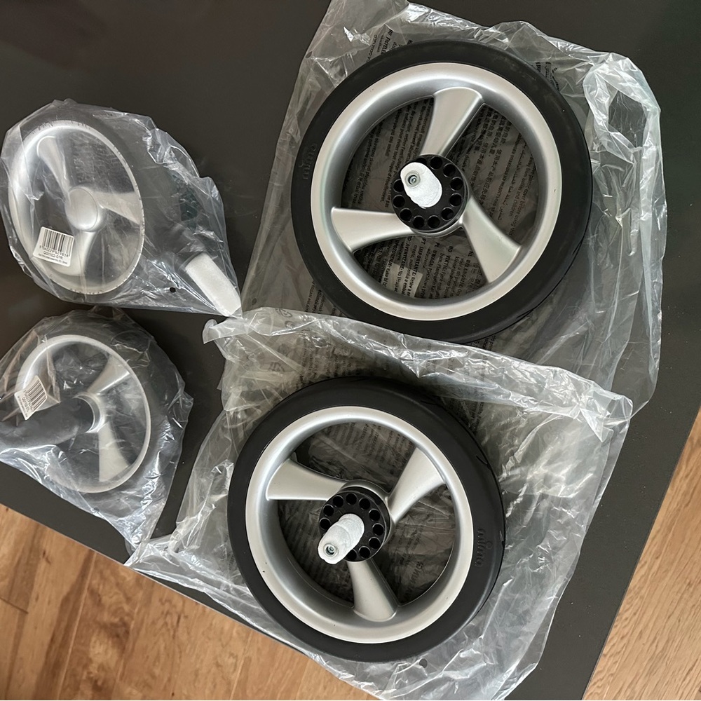 MIMA XARI Stroller Replacement Wheels - Black and Silver - set of 4 wheels